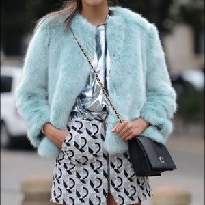 Zara faux Fur Teal Jacket